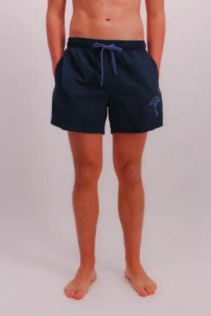 JOOP Badeshorts "Solid" Cornflower-Logo, kurze Seitenschlitze