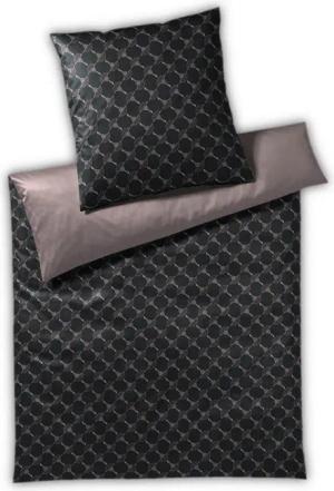 JOOP! Bettwäsche Cornflower Double 4083 9 Shiny Black, Mako-Satin, 2 teilig, Cornflower, Glänzend