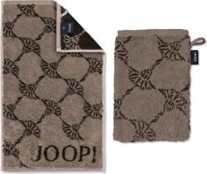 JOOP! Gästehandtuch Gästetuch Classic Cornflower Mocca 1611 39, Walkfrottier (1-St), Kornblumen-Design, Logo