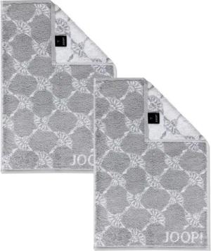 JOOP! Handtuch 2 Stück Joop! Gästetuch Cornflower 1611-76 Silber 30x50, Walkfrottier (2-St), Baumwolle