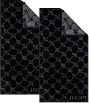 JOOP! Handtuch 2 Stück Joop! Handtuch Cornflower 1611-90 Schwarz 50x100, Walkfrottier (2-St), Baumwolle
