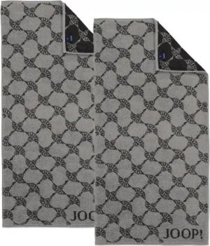 JOOP! Handtuch 2 Stück Joop! Handtuch Cornflower 1721-77 platin 50x100, Walkfrottier (2-St), Baumwolle