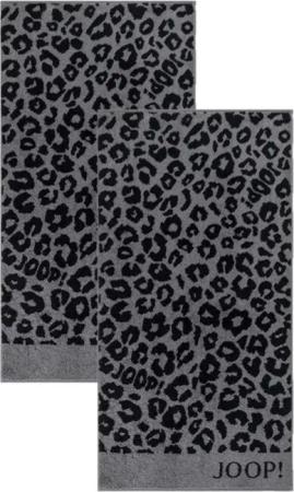 JOOP! Handtuch 2 Stück Joop! Handtücher Leo Allover 1707-90 graphit 50x100, Walkfrottier (Spar-Set, 2-St), 100% Baumwolle