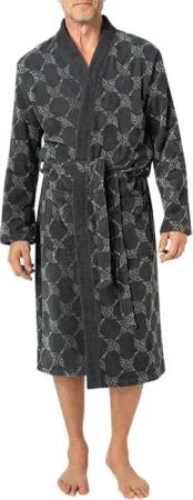JOOP! Herren Bademantel grau Gemustert
