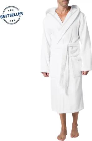 JOOP! Herren Bademantel weiß Baumwolle & Mix unifarben