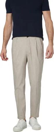 JOOP! Herren Bundfaltenhose beige Baumwolle-Leinen