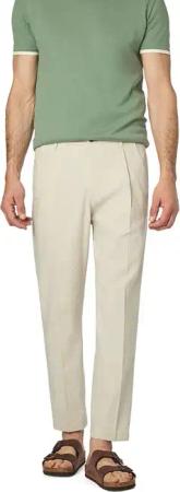 JOOP! Herren Bundfaltenhose grau Baumwolle-Leinen