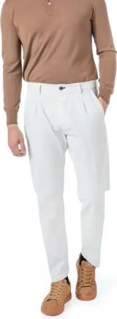 JOOP! Herren Bundfaltenhose weiß Baumwolle