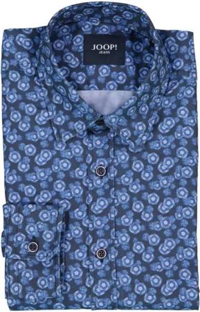 JOOP! Herren Hemd blau gemustert