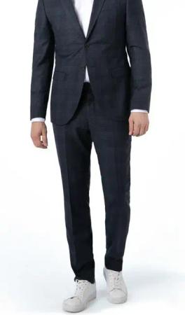 JOOP! Herren Hose blau kariert Slim Fit