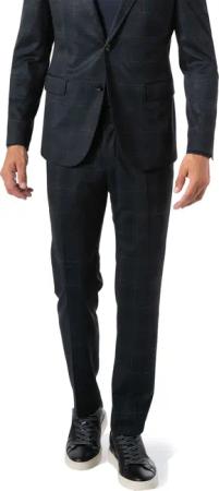 JOOP! Herren Hose blau kariert Slim Fit