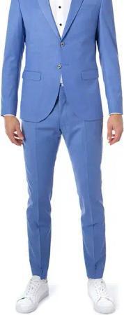 JOOP! Herren Hose blau Wolle