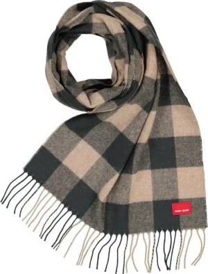 JOOP! Herren Schal grün Woll-Stoff kariert