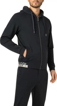 JOOP! Herren Sweatjacke blau Jersey-Baumwolle unifarben