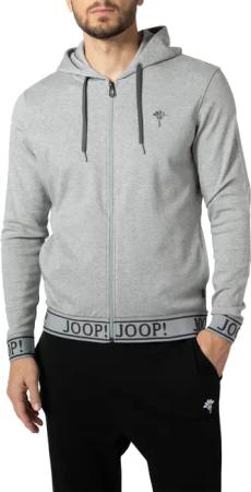 JOOP! Herren Sweatjacke grau Jersey-Baumwolle unifarben
