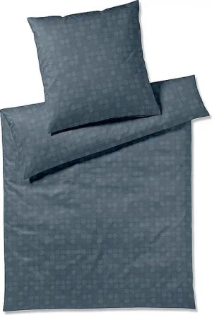 JOOP Jacquard Satin Bettwäsche DOTS 70x90cm/140x200cm Navy dunkelblau