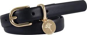 JOOP Ledergürtel mit Dornschließe und Logo-Anhänger, Breite 2cm
