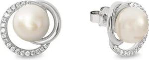 JOOP! Paar Ohrstecker, mit Zirkonia (synth) - mit Süßwasserzuchtperle