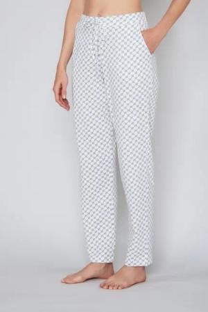 JOOP! Pyjamahose Cosy mit Tunnelzug und Bindeband, Cornflower-Allover