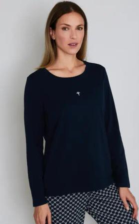 JOOP Pyjamaoberteil "Cosy" mit Rundhalsausschnitt