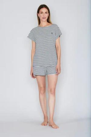 JOOP Pyjamaoberteil "Cosy" U-Boot-Ausschnitt, extrakurze Ärmel