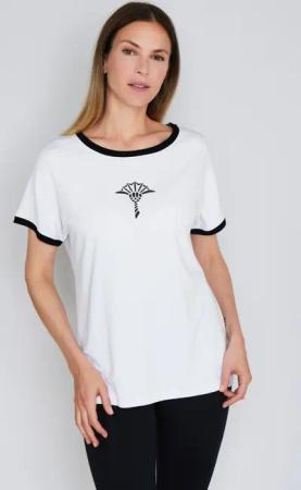 JOOP Pyjamaoberteil "Move" Kurzarm, atmungsaktiv, Cornflower-Print