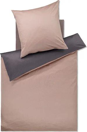 JOOP Satin Bettwäsche 70x90cm/140x200cm MICRO PATTERN Rose/Grau rosa