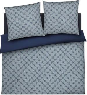 JOOP Satin Bettwäsche Cornflower 2x 70x90cm / 200x200cm Deep Ocean dunkelblau