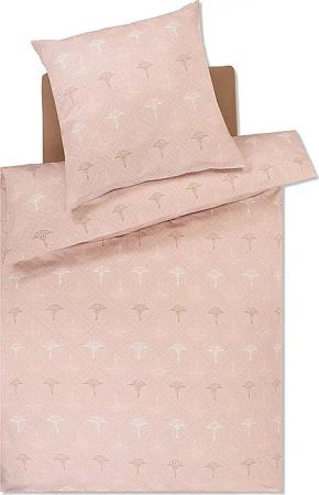 JOOP Satin-Bettwäsche CORNFLOWER CHARM 70x90 / 140x220cm Nude beige