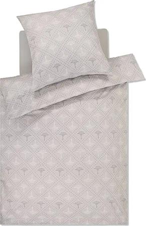 JOOP Satin-Bettwäsche CORNFLOWER CHARM 70x90 / 140x220cm Stone hellgrau