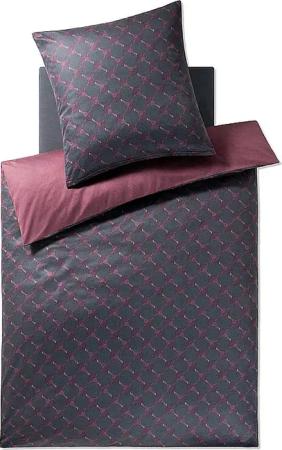 JOOP Satin Bettwäsche Cornflower Double 70x90cm / 140x200cm Midnight Purple dunkelblau
