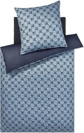 JOOP Satin Bettwäsche CORNFLOWER DOUBLE  70x90cm/140x200cm Deep Ocean dunkelblau