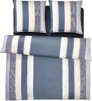 JOOP Satin Bettwäsche Cornflower Stripes 2 x 70x90cm / 200x200cm Deep Coal grau