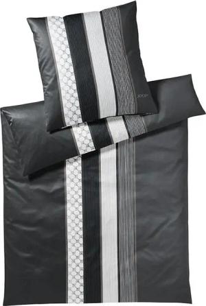 JOOP Satin-Bettwäsche Cornflower Stripes 70x90cm/140x220cm schwarz