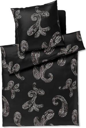 JOOP Satin Bettwäsche PAISLEY 70x90cm/140x200cm Schwarz schwarz