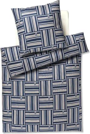 JOOP Satin Bettwäsche Weave 70x90cm/140x220cm Navy dunkelblau