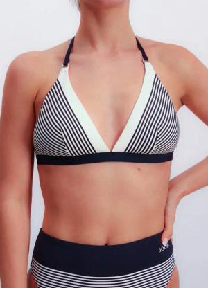 JOOP! Triangel-Bikini-Top Stripes, Träger zum Binden, Streifen-Design