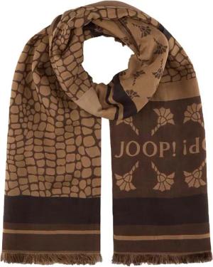 JOOP! Wollschal Schal Alessia in Braun/Beige – Jacquard-Mustermix mit Animalprint