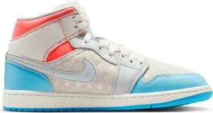 Jordan Aj1 Mid Damen Sneaker - Weiß - Größe 36.5 - Netz/Synthetik