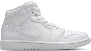 Jordan Aj1 Mid Herren Sneaker - Weiß - Größe 47 - Leder, Synthetik