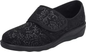 Josef Seibel Damen Pantoffeln Nice 80, Frauen Hausschuhe,Weite H (Weit),drinnen,Indoor,daheim,zuhause,kletthausschuhe,schwarz,42 EU