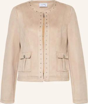 Joseph Ribkoff Kastenjacke in Lederoptik mit Nieten