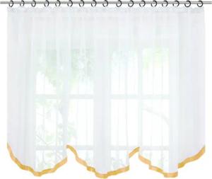 Joyswahl Scheibengardine Bogenstore (1 St), Kräuselband, transparent, Voile mit Satinband