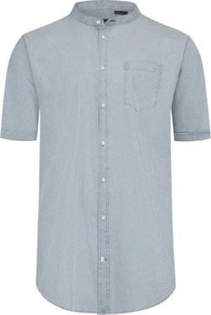 JP1880 Gemustertes Kurzarmhemd mit Stehkragen, Modern Fit