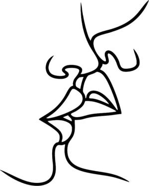 Jumpeak Wanddekoobjekt Gesicht Profil Metall Kunst Wanddekoration,Liebe Dekoration, Liebhaber, Küssendes Paar, Liebe Wanddekoration, Metall, vier Farben, vier Größen