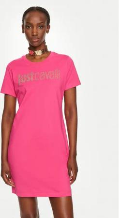 Just Cavalli Kleid für den Alltag 76PAOE04 Rosa Regular Fit