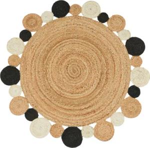 Jute-teppich Vibora schwarz 80 cm rund