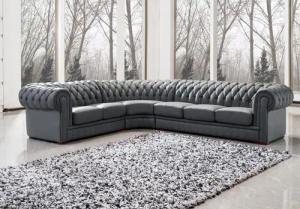 JVmoebel Chesterfield-Sofa Klassische Chesterfield Eckcouch aus Leder – stilvolle Wohnlandschaft, Packung, Made in Europa