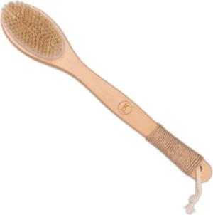 K-Pro Körperbürste Massagebürste Rückenpflege mit langem Stil - Natur, 1-tlg., Hautpflege bürsten, Hautdurchblutung fördern, Haut glätten