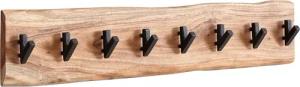 KADIMA DESIGN Massivholz und Metall Garderobe mit Baumkante, Rustikaler Flurgarderobe, 8 Haken für Jacken & Mäntel